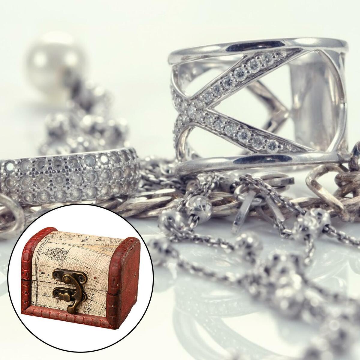 Wooden  Keepsake Collection Jewelry Box  Tabletop Decor