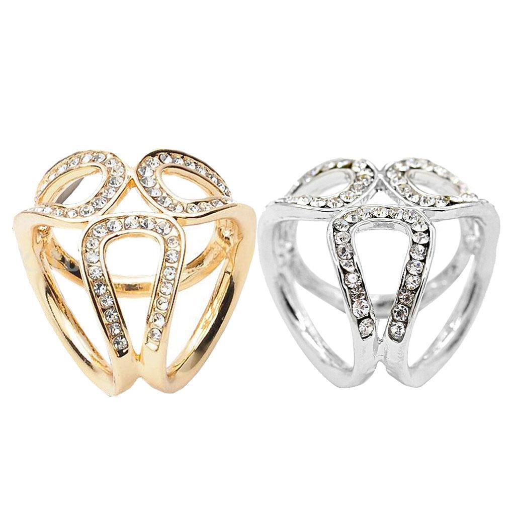 2Pack Rhinestones Scarves Ring Wrap Holder Neckerchief Clip Jewelry Gifts