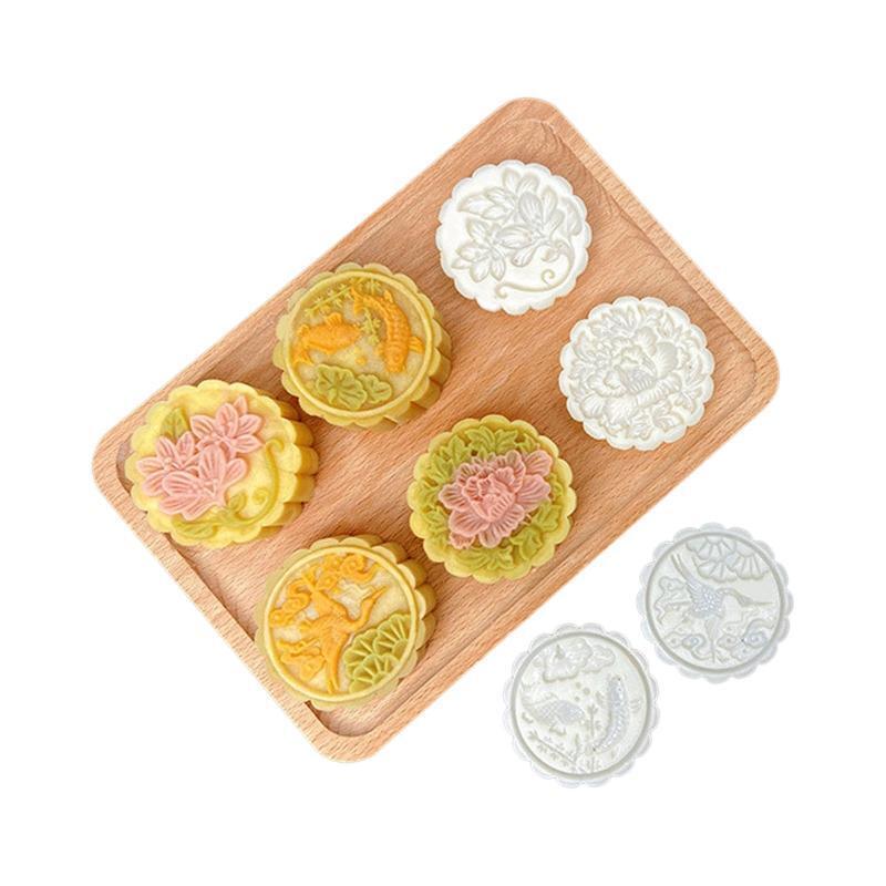 Mooncake Moulds Festival Hand Press Mooncake Cutters Pastry Decorating Gadgets