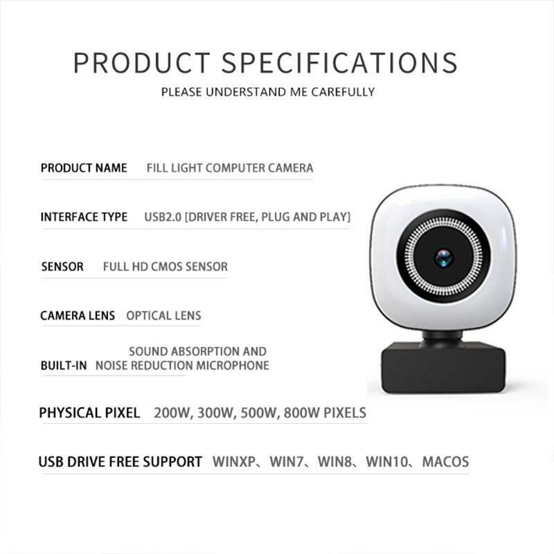 USB Streaming 1080P Webcam Built in Mic Advanced autofocus Web 2 Million Pixels