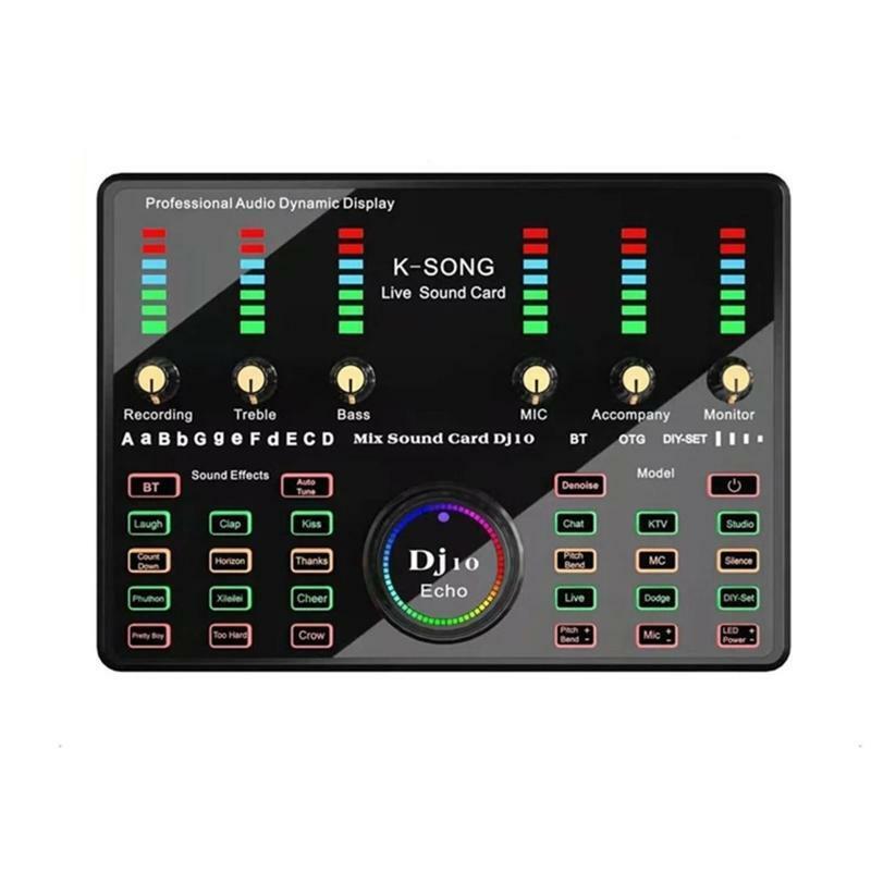 Bluetooth-compatible Connect Phone Audio Mixer Sound Card Multiple Sound Effect