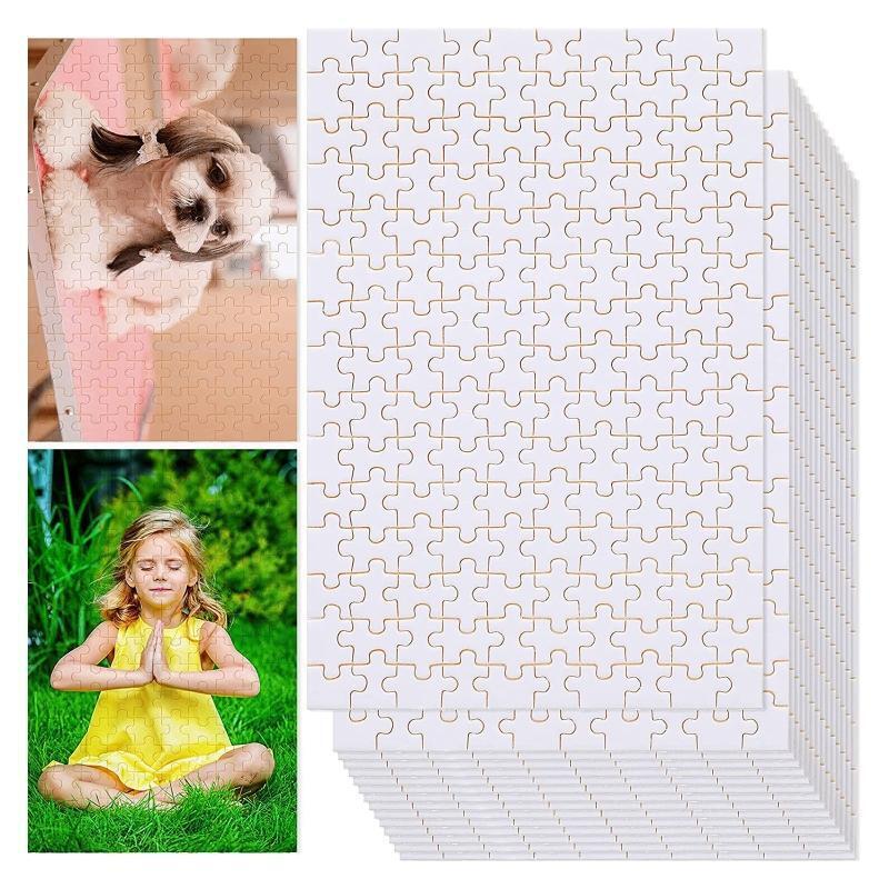 15 Sets Blank Sublimation-Puzzle Blank Jigsaw for DIY Custom Puzzle Heat Press