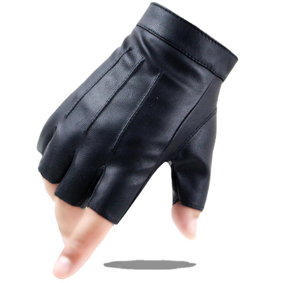 PU Leather Gloves Half Finger Gloves for Motorbike Climbing Running