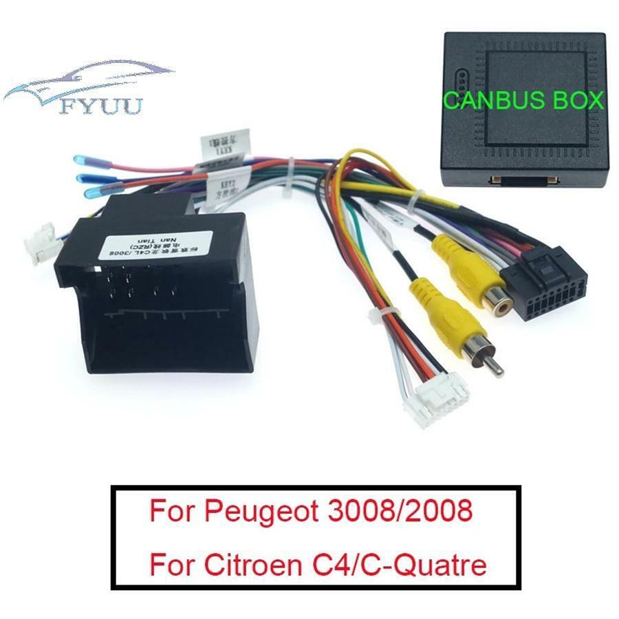 16 Pin Android Radio Wiring Harness w/Canbus For Peugeot 3008/2008 Citroen C4 C5
