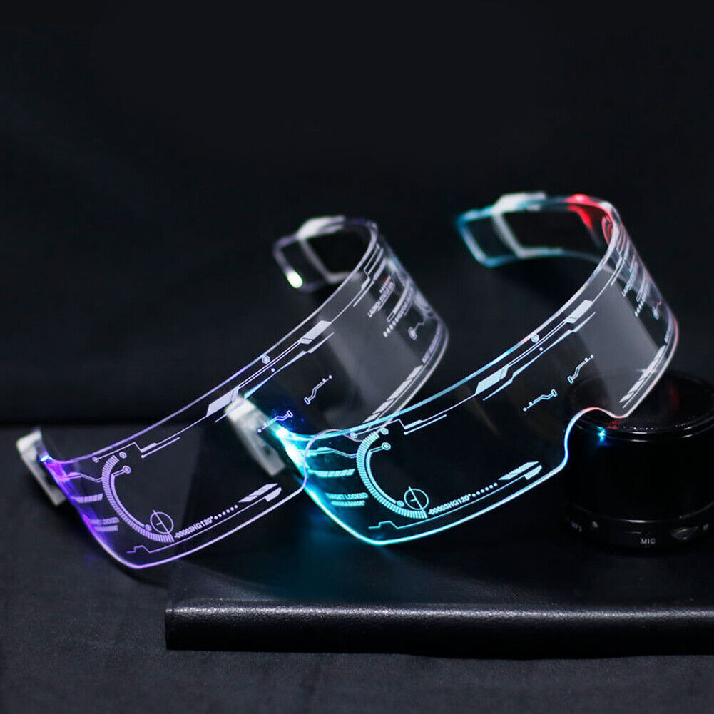 Colorful EL Wire Luminous Glasses Neon Party LED Light Up Visor Eyeglasses