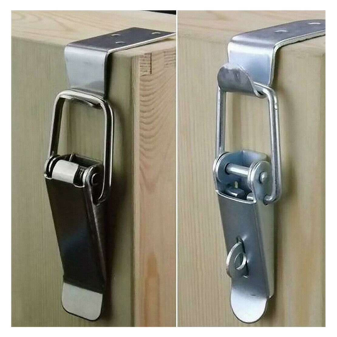 4set Stainless Steel Latch Spring Loaded Draw Toggle Latch Catch Clamp Clip