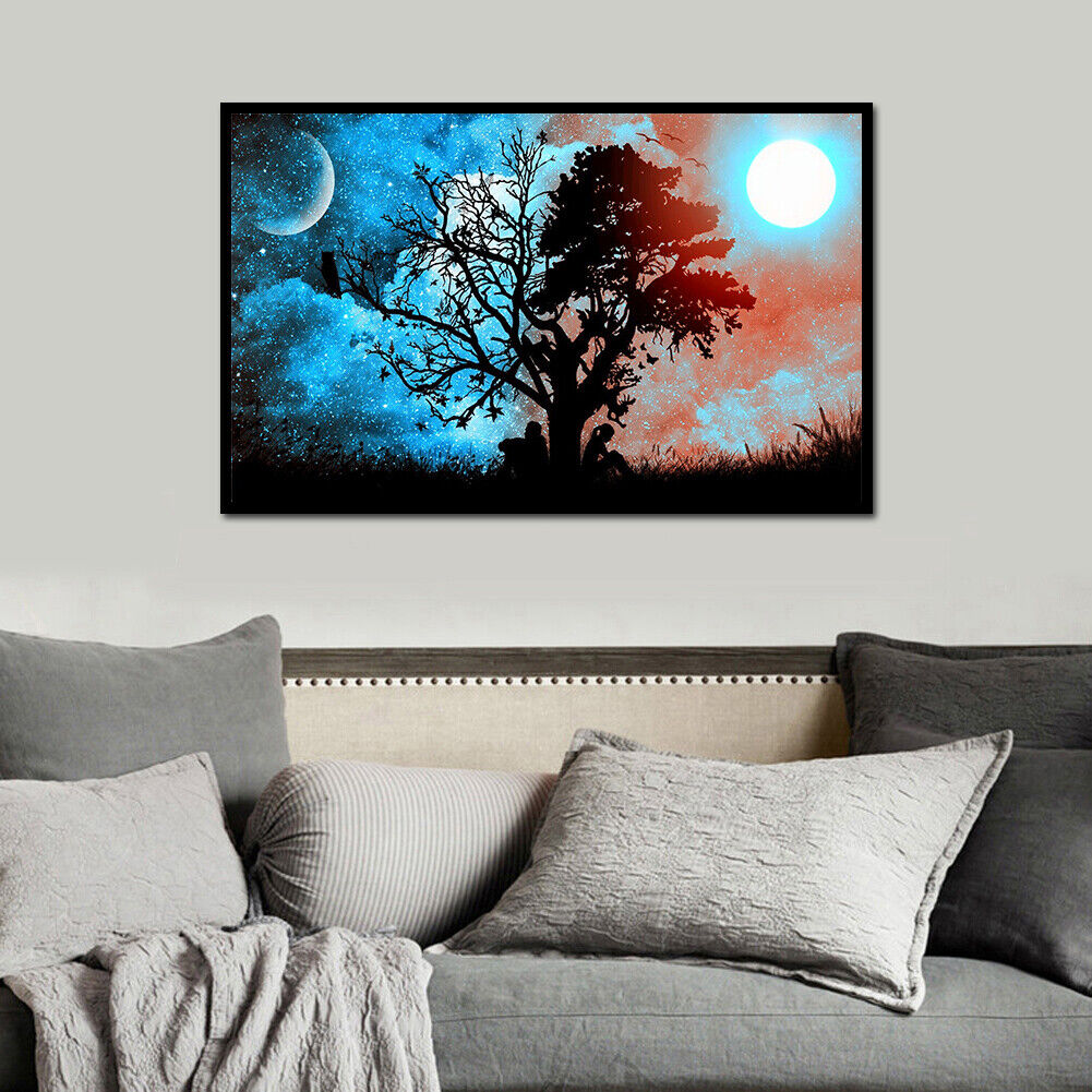 Moonlight Tree Full Drill Round Diamond Painting Needlework Cross Stitch