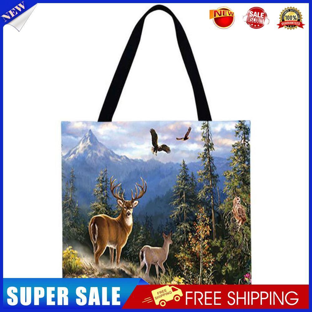 Animal scenery Printed Shoulder Shopping Bag Casual Large Tote Handbag