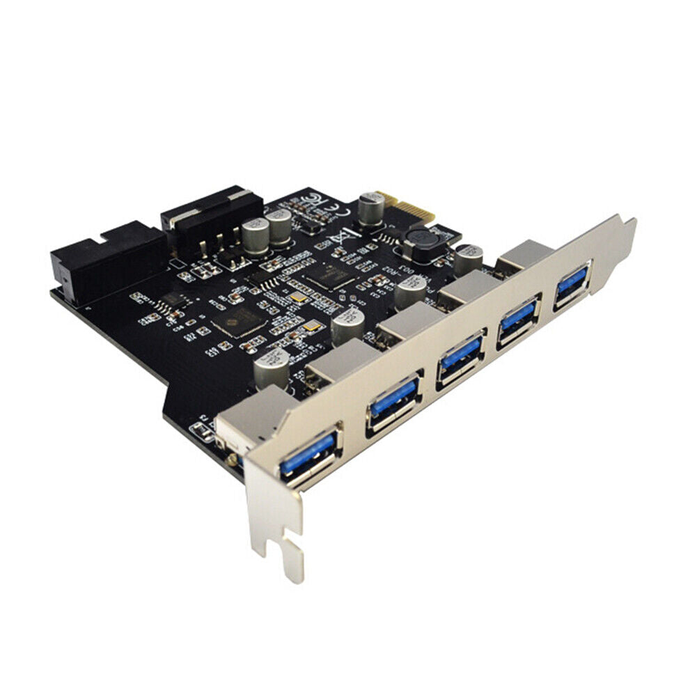 PCI-E Expansion Card for Desktop PC 5 Ports USB 3.0 HUB Adapter Extender