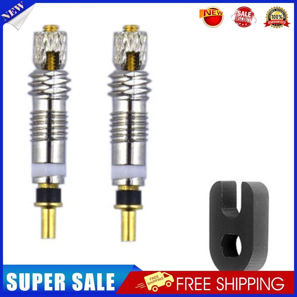 2pcs Brass Presta MTB Road Bike Bicycle Tire Valve Core + Removal Tool