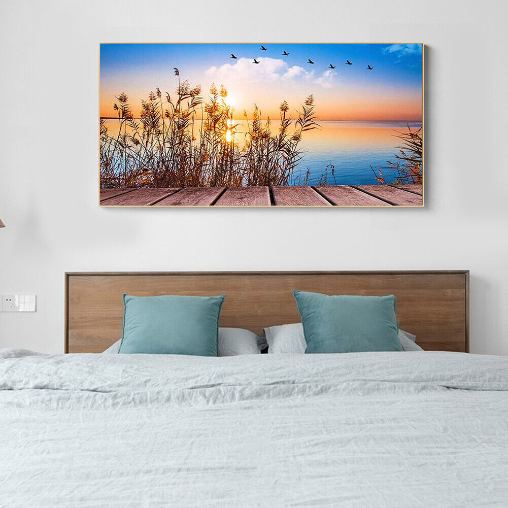 Sunset Reed Full Drill Diamond Painting DIY Mosaic Kit Picture Home Decor