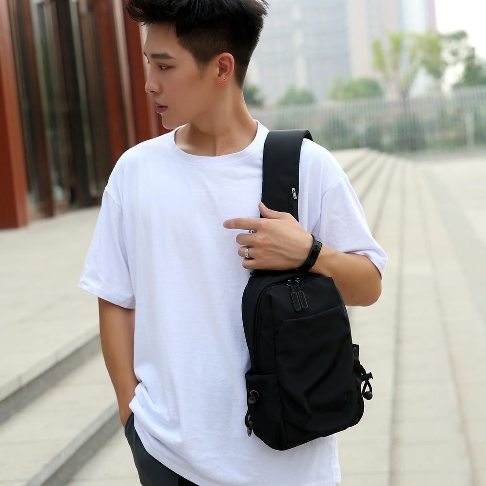 Solid Color Bag Men Shoulder Waterproof Chest Pack Oxford Cloth Casual Bags