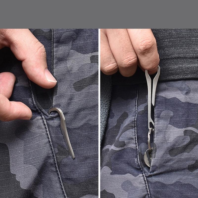 Practical Keycahine Clips Stainless Steel Keys Organzier Hook forClothing Pocket