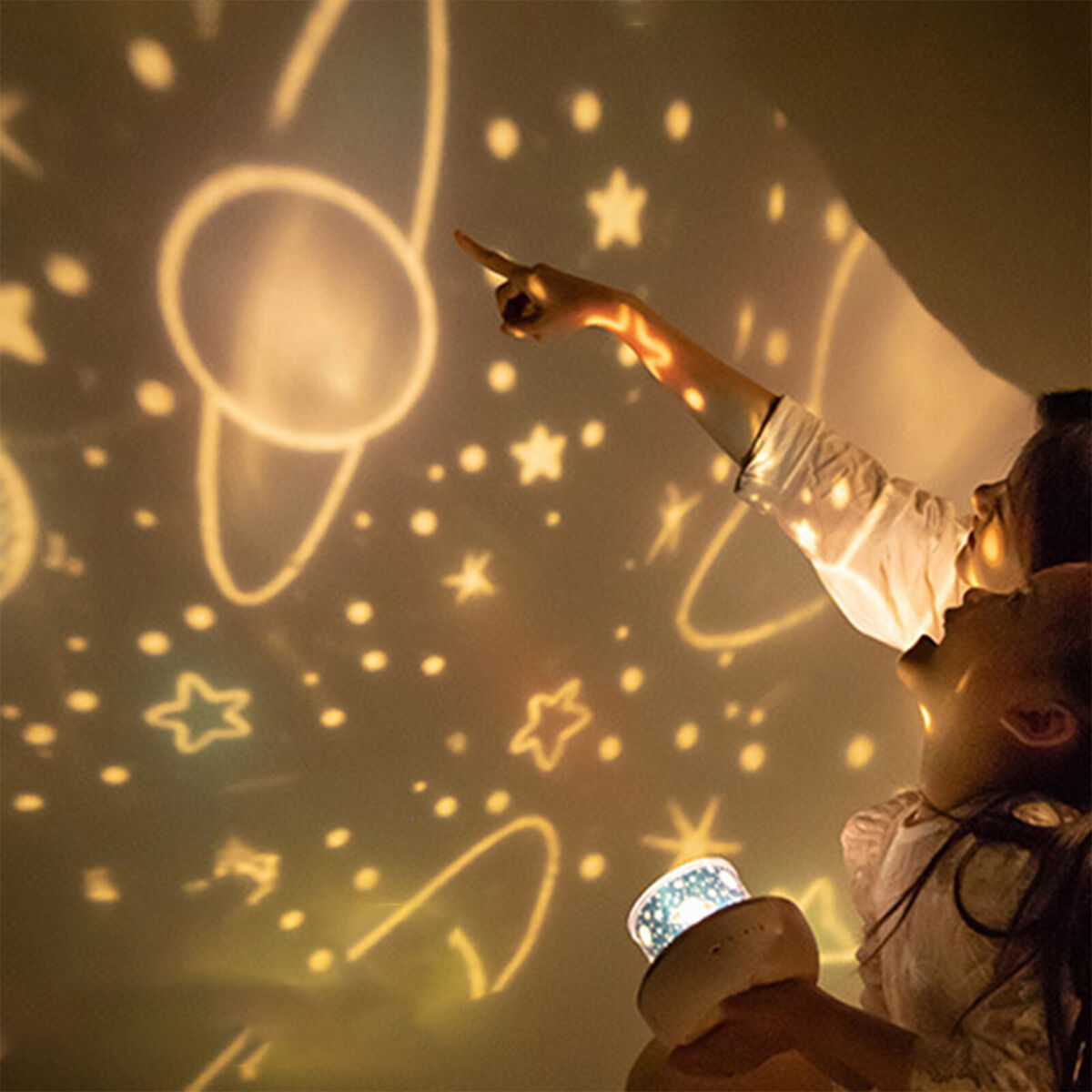 Projector Night Light with 10 Films for Kids Bedroom Star Sky Romantic Lamp