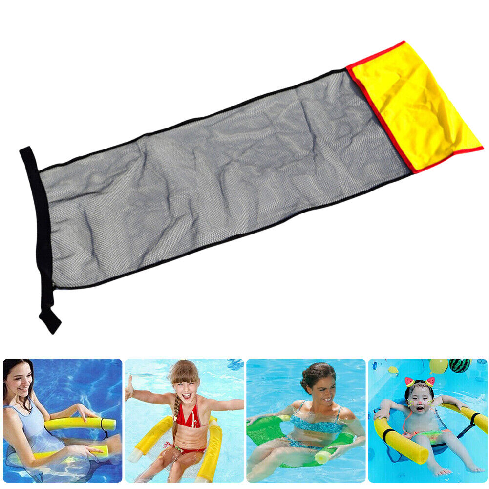 Floating Water Hammock Lounger Swimming Pool Chair Bed Net Cover (Yellow)
