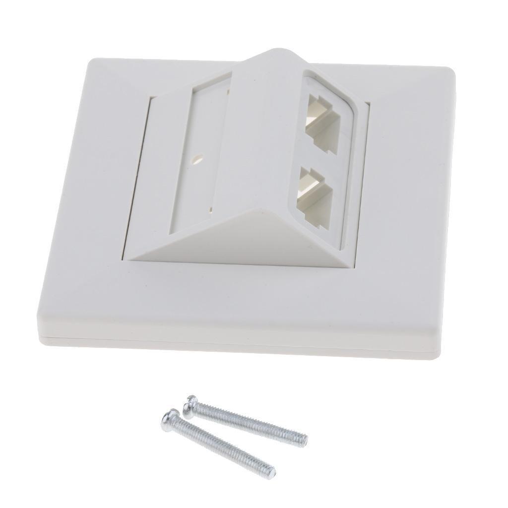 ABS 2 Sockets  Fiber  Tray Fiber Optic Wall Plate Panel White