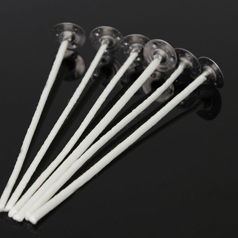 Pack of 50 15cm Pre Waxed Wicks for Candle Making .With Sustainers Nice
