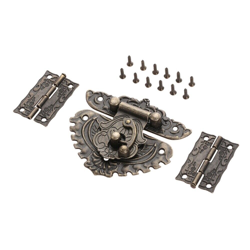 European Amboss Jewelry Box Latch Clasps Trinket With 2pcs Chest Suitcase Hinges
