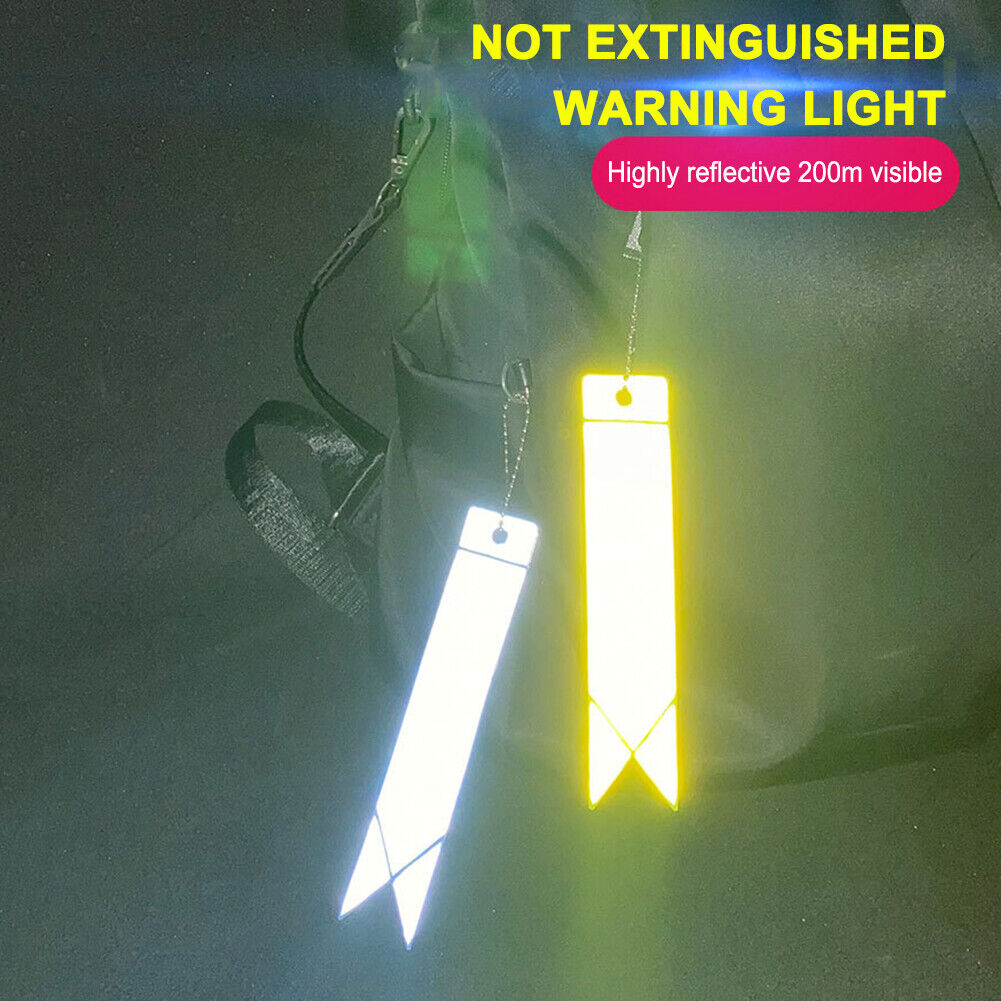 11pcs Safety Night Reflective Pendants Bag Backpack Keychain Car Warn Strip