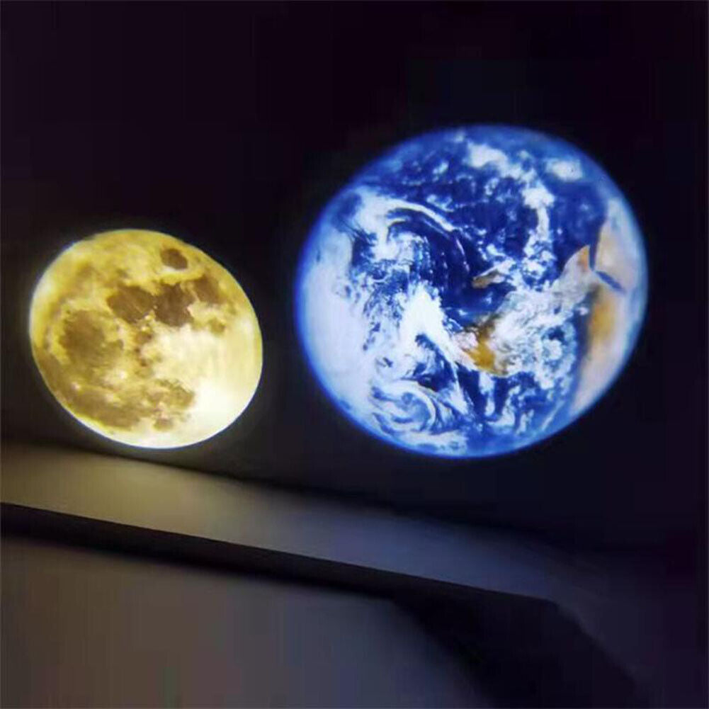 LED Moon Earth Projector Lamp Photo Atmosphere Bedroom Rotating Night Light