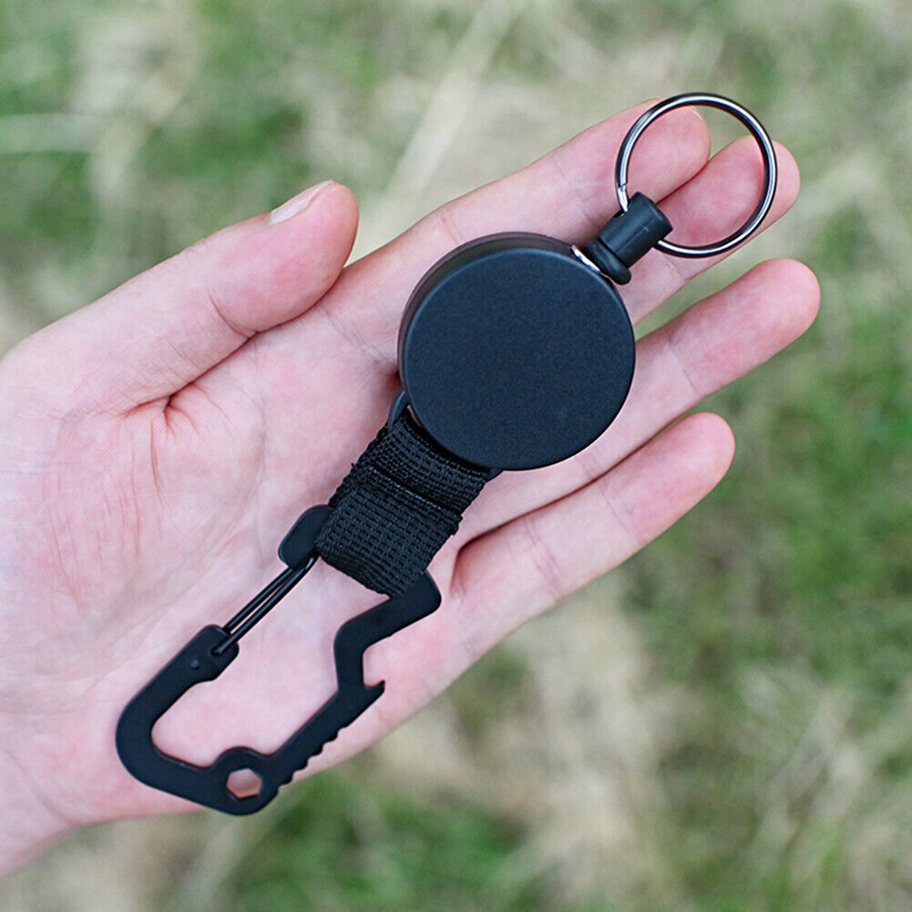 Retractable Elastic Wire Rope Outdoor Camping Burglar Anti-lost Keychain