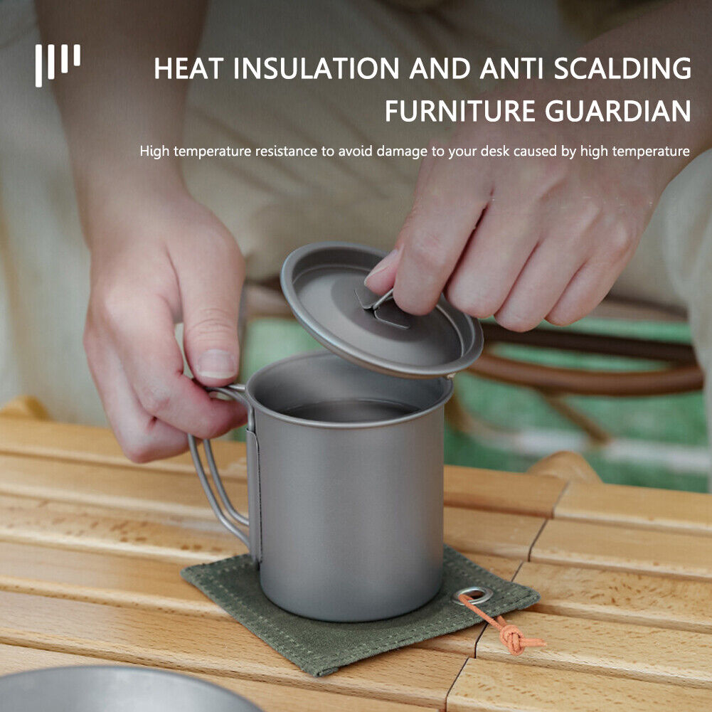 Canvas Coasters Heat Resistant Oil-proof Outdoor Cooking Table Placemat Mat
