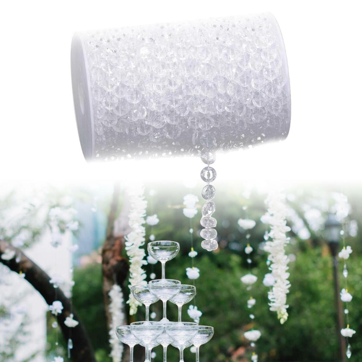 30 Meter/ Tranparent Disk Bead String  Clear for Doorway Wedding