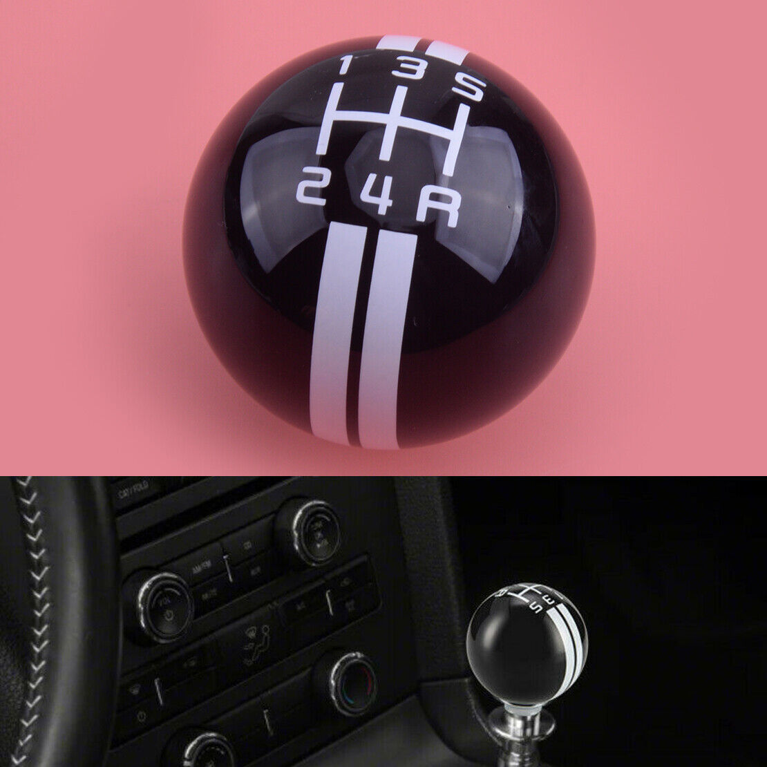 5 Speed Gear Shift Knob Round Ball Fit for Ford Mustang Shelby GT500 Accessories