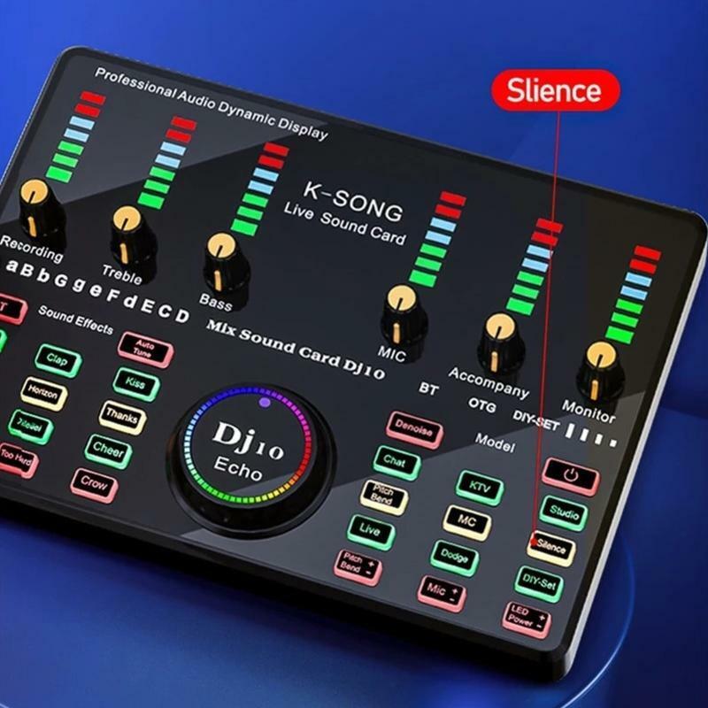 Bluetooth-compatible Connect Phone Audio Mixer Sound Card Multiple Sound Effect
