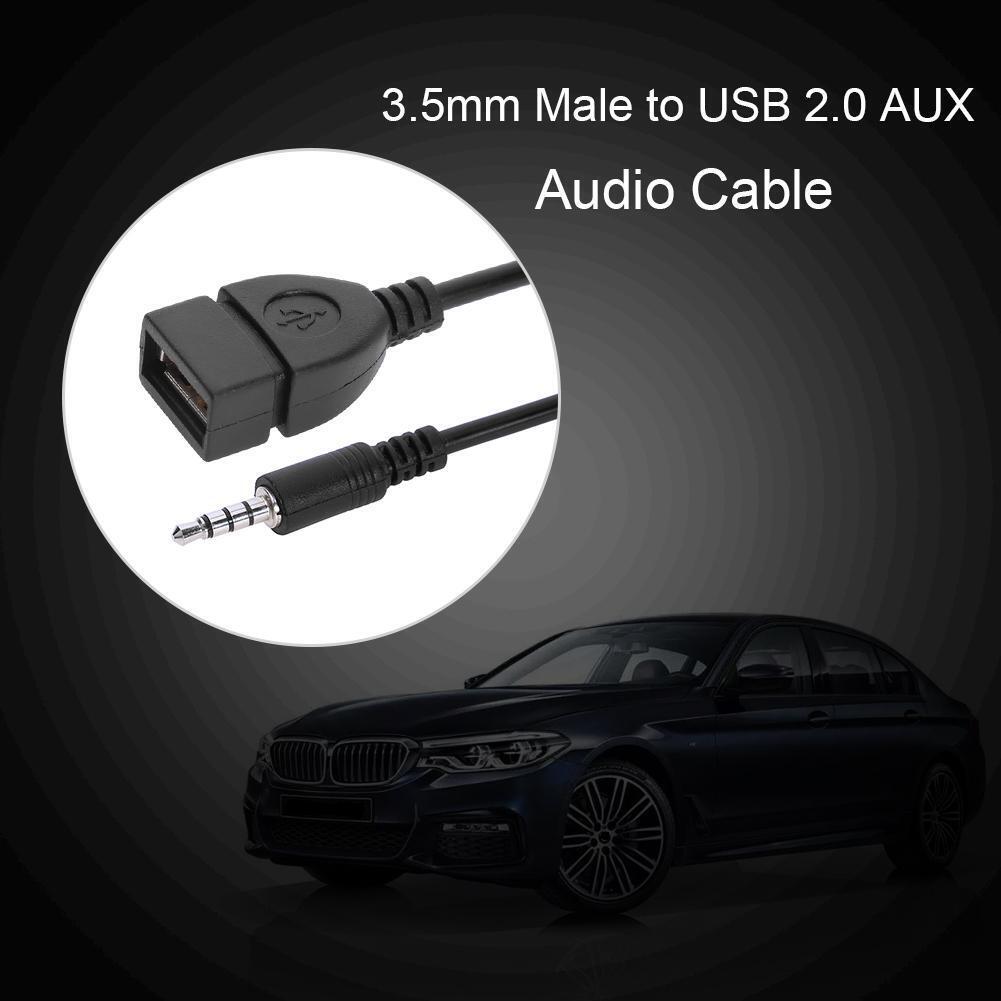 3.5mm Male to USB 2.0 Female Car AUX Stereo Audio Adapter Cable