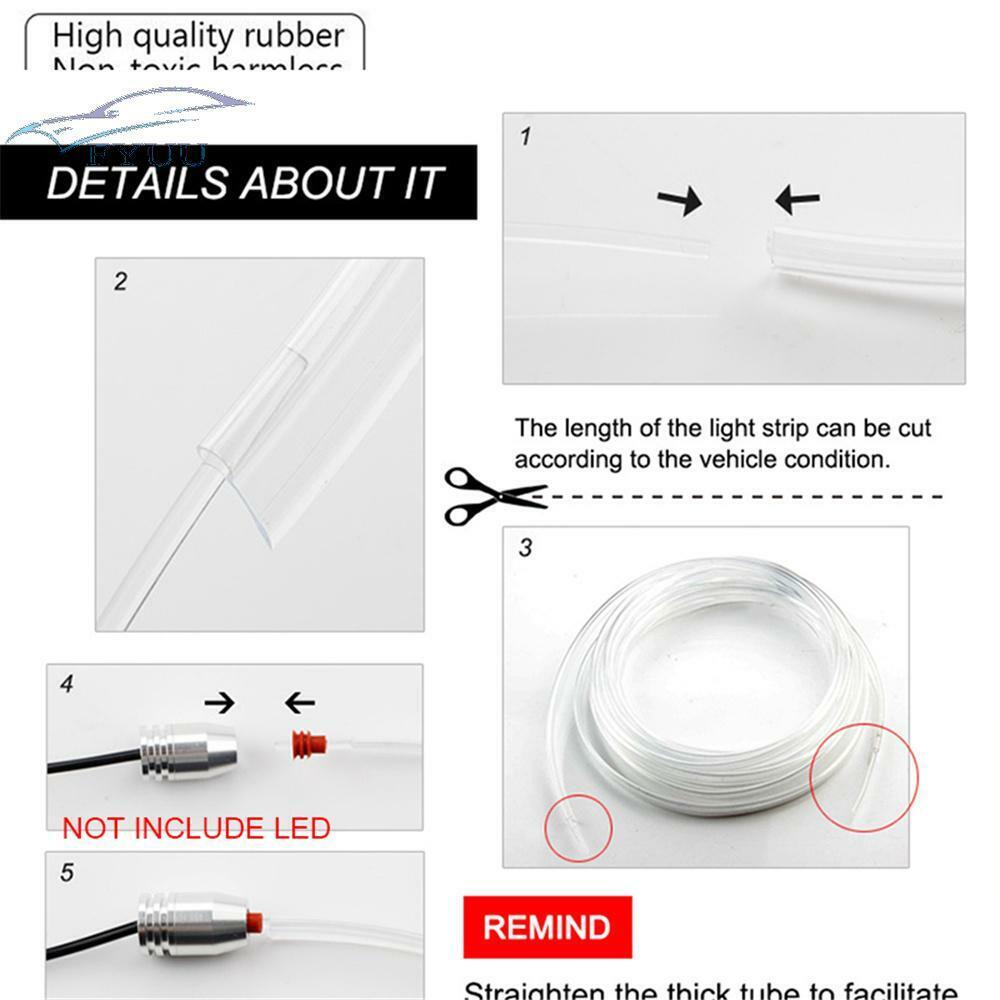 5M Light Guide Strip For Car Interior RGB Atmosphere Decorative Lamp Accessories