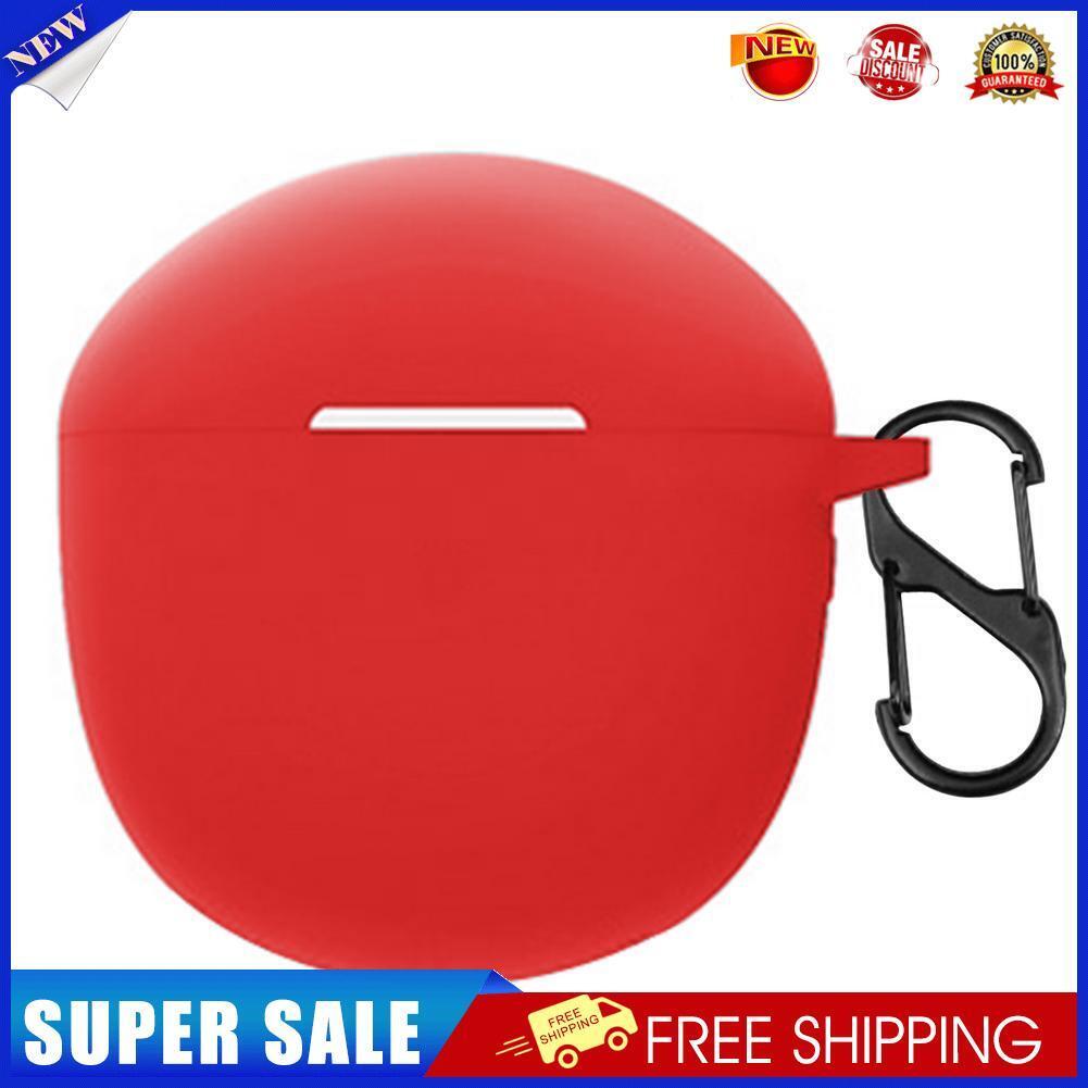 Silicone Case for Realme Buds Air 2 Protective Cover with Carabiner (Red)