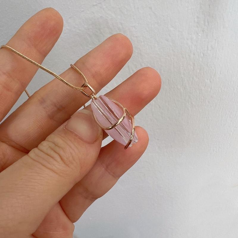 Pink Diamond Castle Heart Necklace Fashion Simple Temperament Clavicle Chain