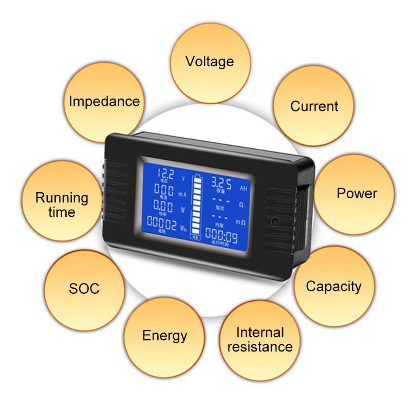 Multi-Function Power Monitor LCD Digital Display Ammeter Voltmeter Multimeter