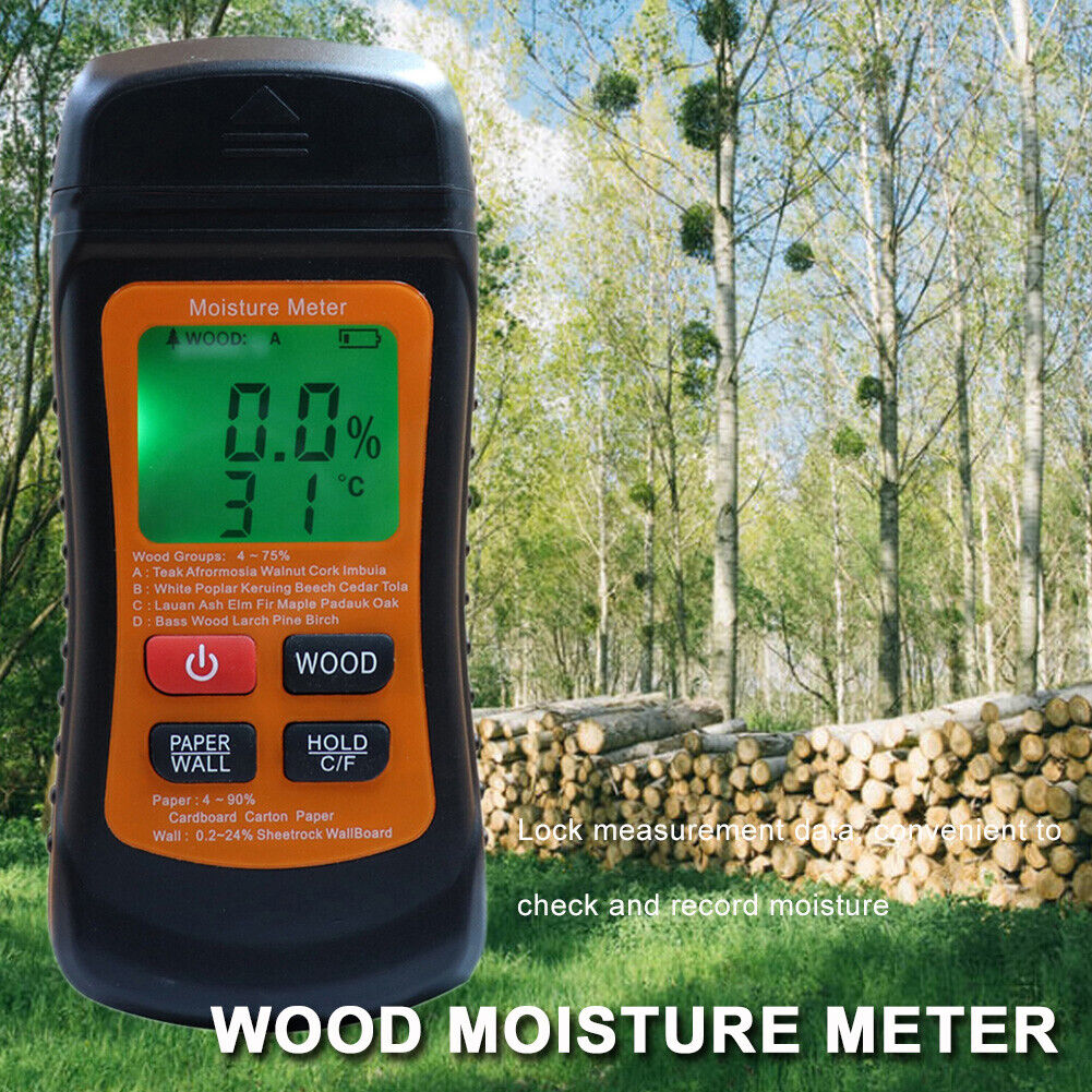 3 Modes Two Pins Timber Damp Moisture Meter Wood Humidity Tester Detector