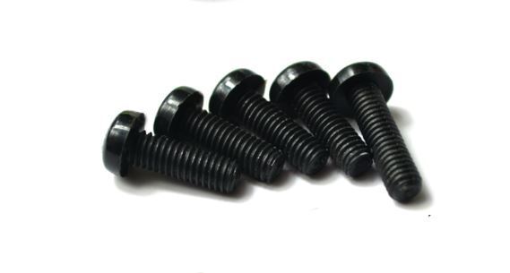 Round Phillips Pan Head Screws Black M3x6mm Plastic Nylon Screws