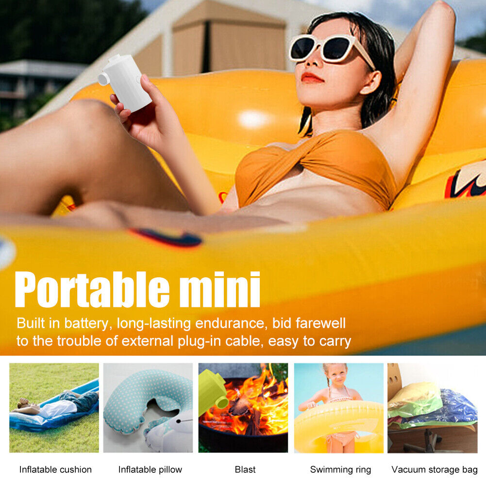 3600mAh Electric Mini Pump Power Bank for Inflatable Beds Mattress (White)
