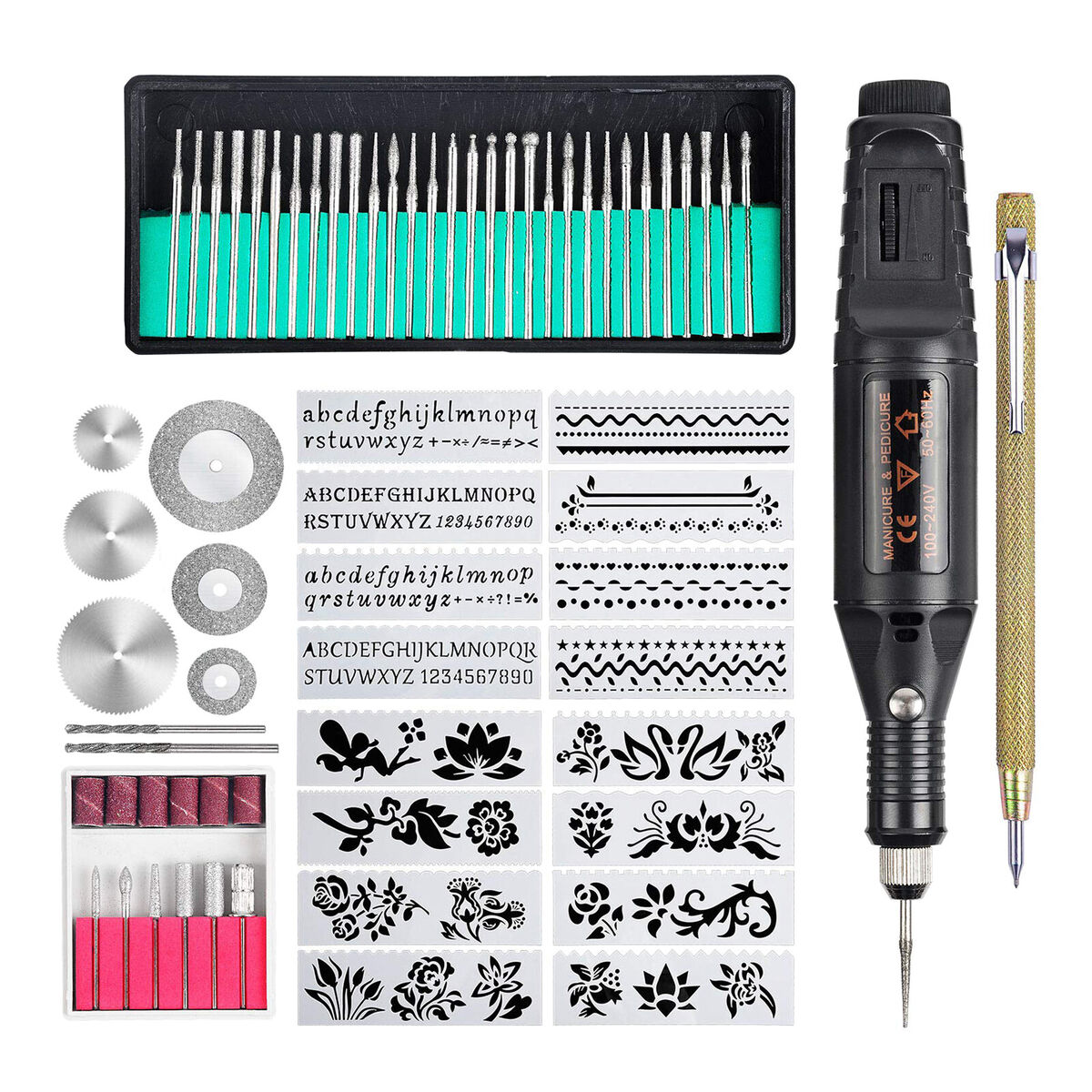 Electric Micro Engraver Pen Mini DIY Engraving Tool Kit for