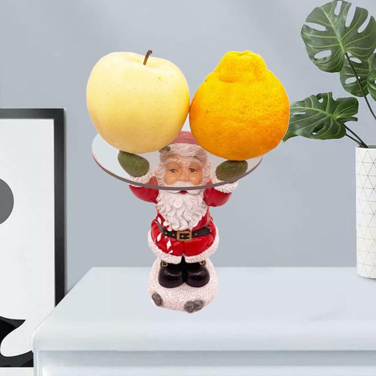 Christmas Santa Treats Holder snack tray Statue Dining  Ornament