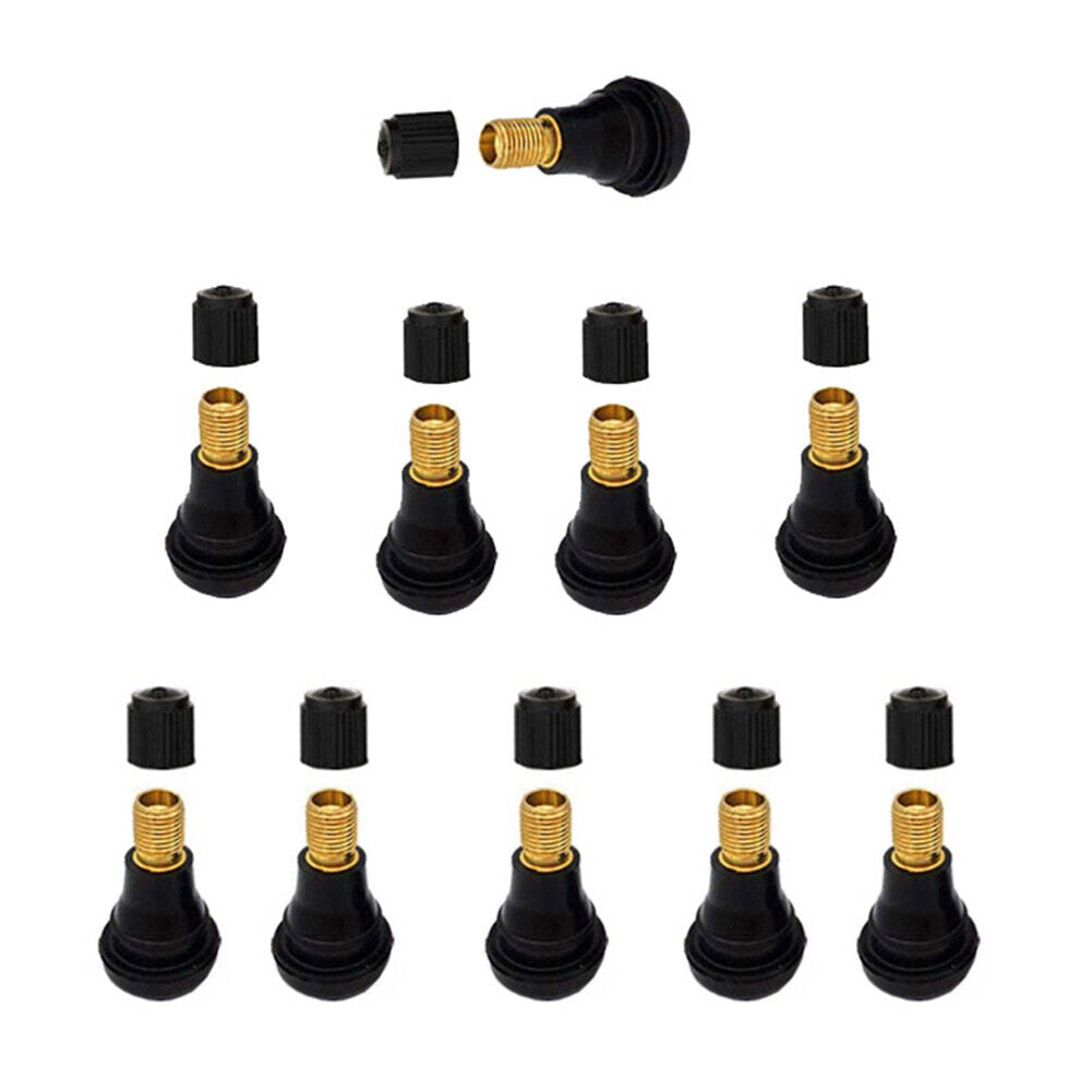 10pcs TR412 Tubeless Tire Valves Snap-in Valve Stems for Car Motorcycle
