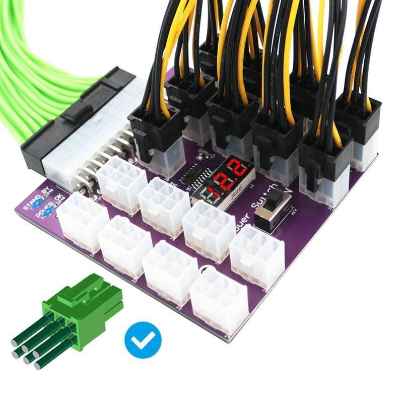 24Pin to 17 ATX 6 Pin Server PSU Power Supply Breakout Board Adapter 2400W Max