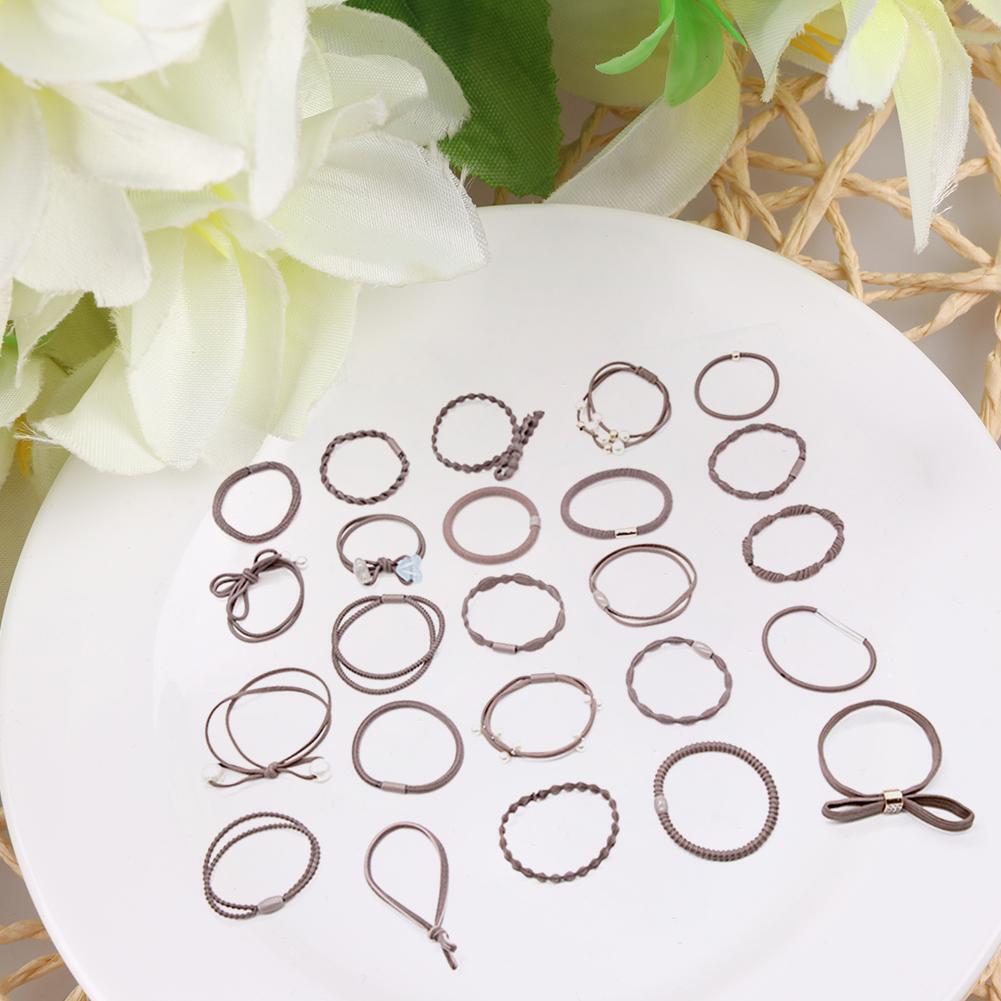 24pcs/set Korean Rubber Band Ponytail Holder Elastic Hair Rope (Style 5)
