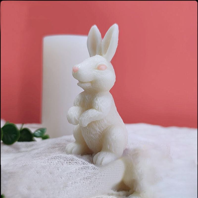 Cute Bunny Shape Silicone Candle Mold Plaster Car Fragrance Clay Mold Epoxy Mold