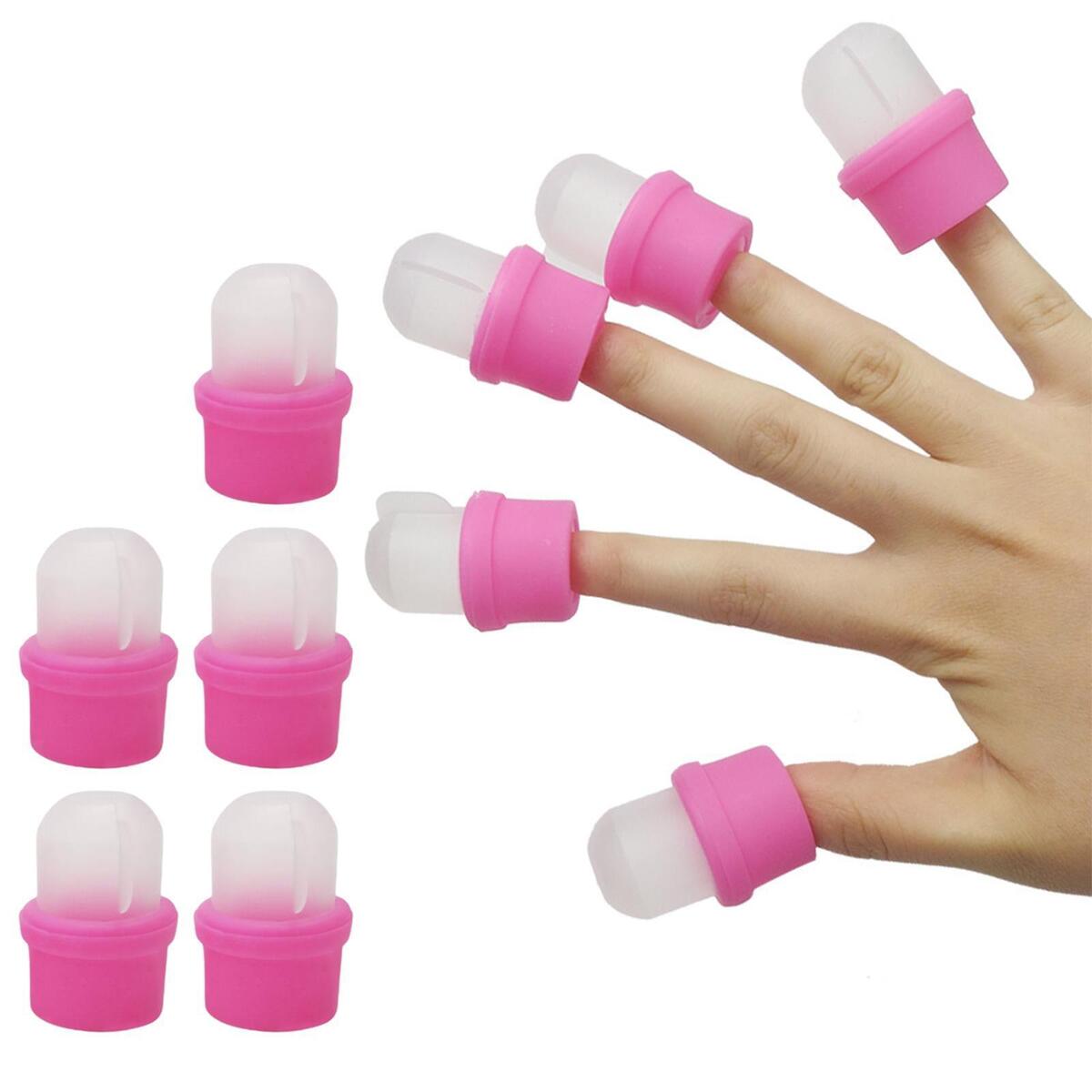 10 Pcs Plastic Nail Polish Remover Clips Soak Off Caps
