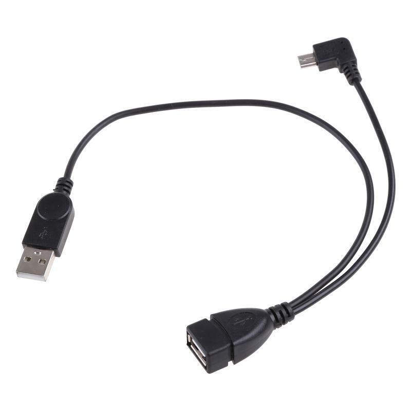 Micro USB 5 Pin Male To USB 2.0 Female Host OTG Y-Splitter Power Adapter Cable