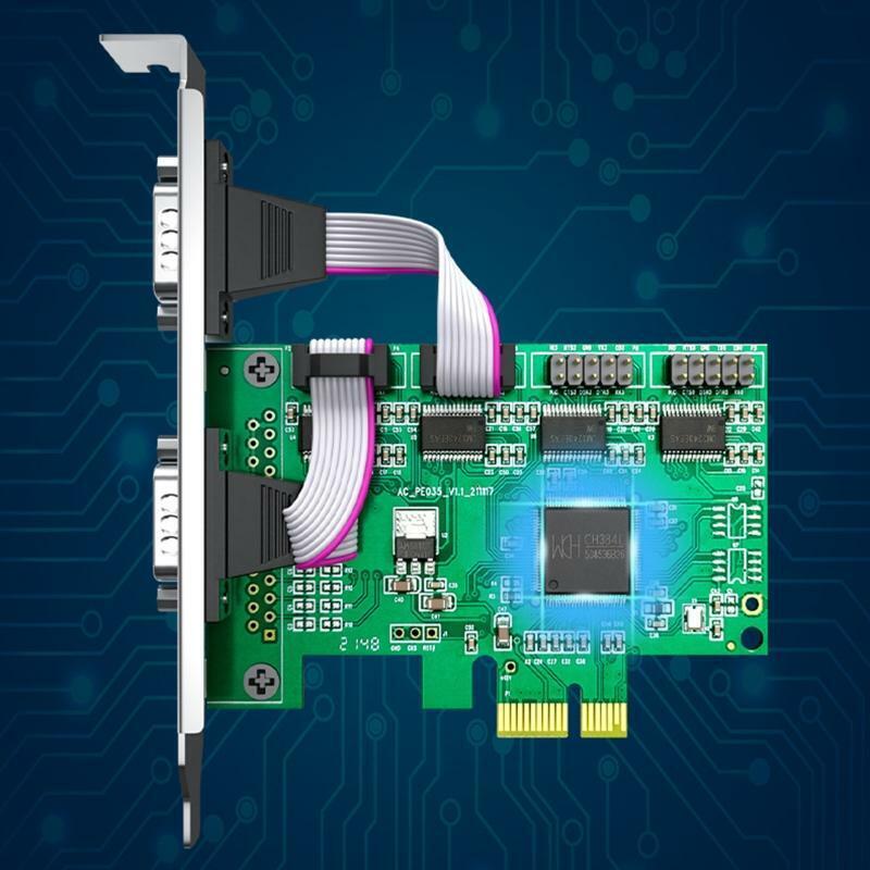 Pci-e To RS-232 Serial Port Adapter Card PCIE to Dual DB9 Expansion Converter