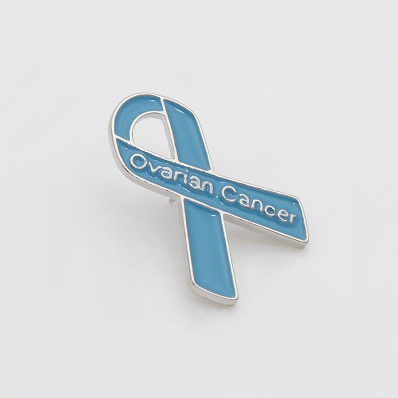 Ovarian Cancer Awareness Jewelry Survivor Gifts For Women Blue Ribbon Brooch