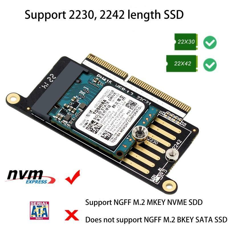 M.2 PCIe NVMe(M Key) 2230 2242 Type SSD to 2016 2017 13" A1708 SSD Adapter Card