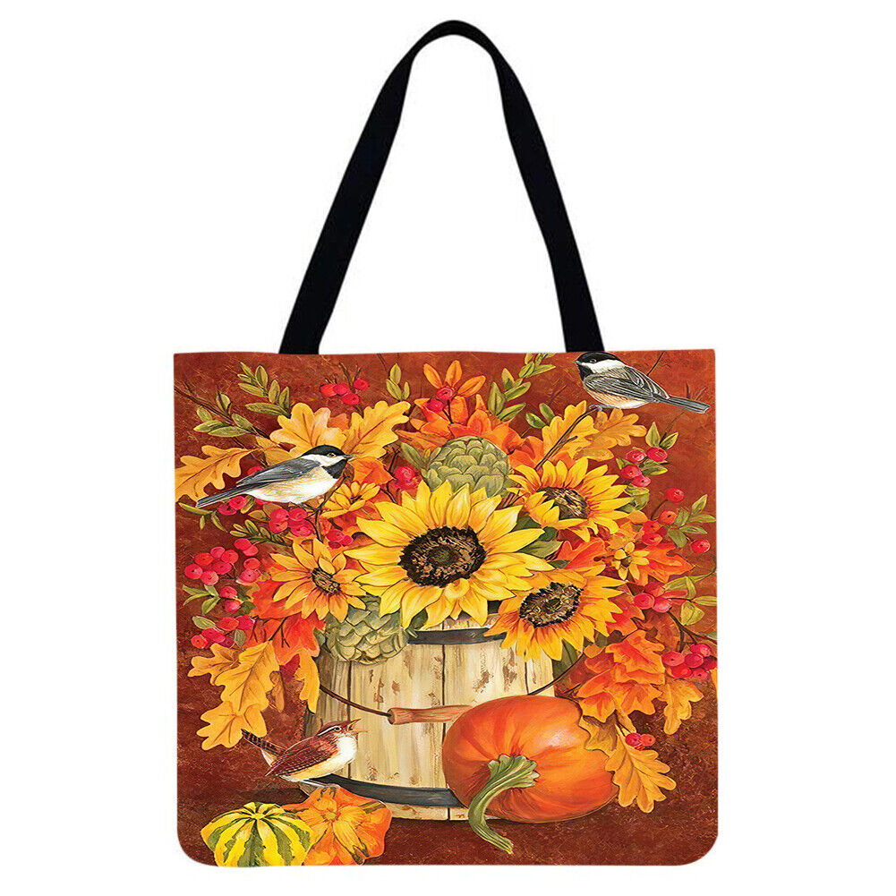 plant Printed Shoulder Shopping Bag Casual Large Tote Handbag (40*40cm)
