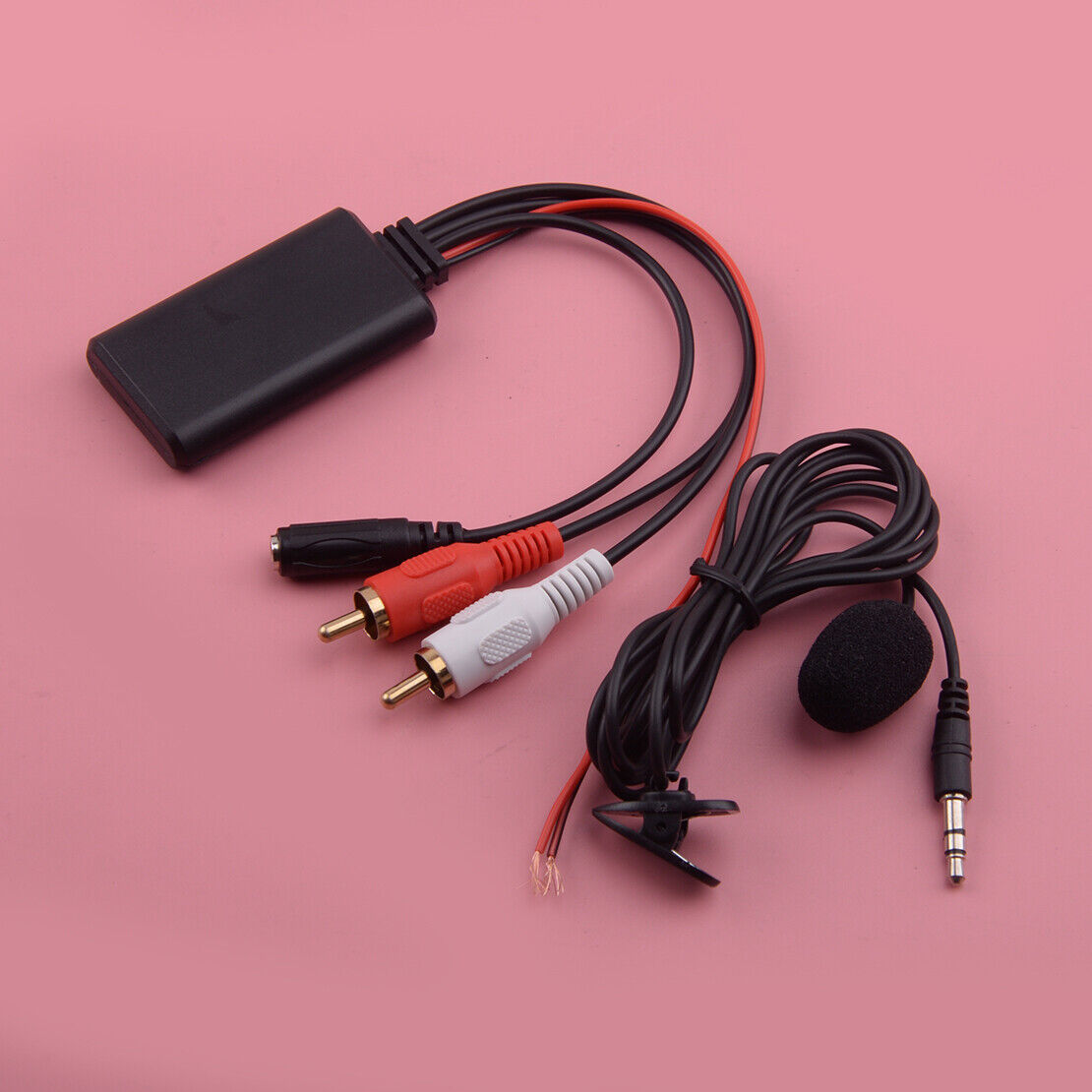 1.5M Car 2RCA Bluetooth 5.0 Wireless Connection Adapter AUX Music Mic Phone New